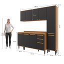 Ver imagem 4 de Armário de Cozinha Completa 9 Portas 200cm Canela/Preto Grid Elara Kappesberg