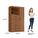 Ver imagem 4 de Multi-Cômoda 1 Porta 6 Gavetas Marabá Marrom/Jatoba