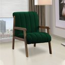 Ver imagem 2 de Poltrona Decorativa Sala Base de Madeira Kit 2 Daline Bouclê Verde E03 - D’Rossi