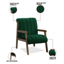 Ver imagem 3 de Poltrona Decorativa Sala Base de Madeira Kit 2 Daline Bouclê Verde E03 - D’Rossi