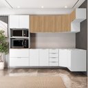 Ver imagem 1 de Cozinha Planejada 7 Peças 3 Aéreos 3 Balcões e Torre Quente Ipanema CabeCasa MadeiraOriginals Branco/