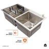 Kit Cuba para Cozinha com Escorredor Awá e Torneira Misturador Monocomando em Aço Inox Iriri - - 3