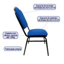 Ver imagem 4 de Kit 5 Cadeiras para Evento Empilhável com Reforço e Puxador Encosto Redondo Estofado Cor Azul Poltro