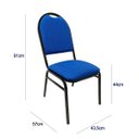 Ver imagem 6 de Kit 5 Cadeiras para Evento Empilhável com Reforço e Puxador Encosto Redondo Estofado Cor Azul Poltro