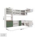 Ver imagem 5 de Cozinha Modulada 7 Peças 3 Aéreos 3 Balcões e Torre Quente Ipanema CabeCasa MadeiraOriginals Verde/a