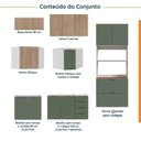 Ver imagem 4 de Cozinha Modulada 7 Peças 3 Aéreos 3 Balcões e Torre Quente Ipanema CabeCasa MadeiraOriginals Verde/a