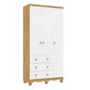 Ver imagem 2 de Guarda-Roupa Bebê 3 Portas e 3 Gavetas 100% MDF Mimo Espresso Móveis Branco Brilho/Amêndoa
