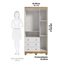 Ver imagem 3 de Guarda-Roupa Bebê 3 Portas e 3 Gavetas 100% MDF Mimo Espresso Móveis Branco Brilho/Amêndoa