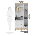 Ver imagem 4 de Guarda-Roupa Infantil 3 Portas e 3 Gavetas 100% MDF Mimo Espresso Móveis Branco Brilho/Amêndoa