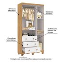 Ver imagem 4 de Guarda-Roupa Bebê 3 Portas e 3 Gavetas 100% MDF Mimo Espresso Móveis Branco Brilho/Amêndoa