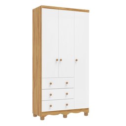 Guarda-roupa de Bebê 3 Portas e 3 Gavetas 100% Mdf Mimo Espresso Móveis - 2
