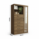 Ver imagem 4 de Cômoda Sapateira Multiuso 6 Gavetas 1 Porta com Espelho Marabá Jatobá