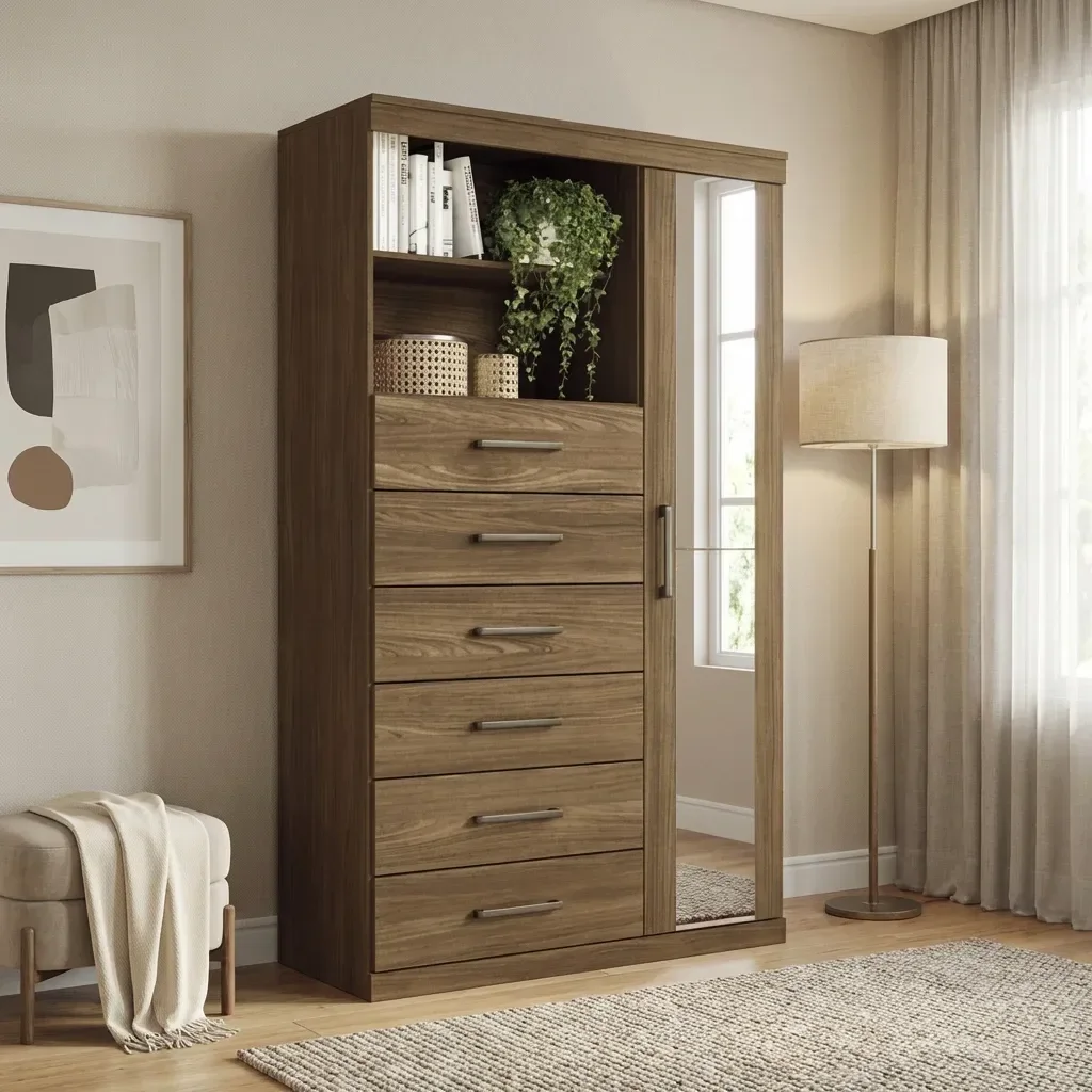 Prayersavenu サイズM Guarda-roupa Casal 4 Portas 4 Gavetas Porto | MadeiraMadeira