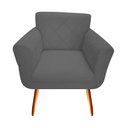 Ver imagem 3 de Kit Namoradeira + 1 Poltrona Decorativa Sabrina Suede Cinza Pés Madeira Ms Decor