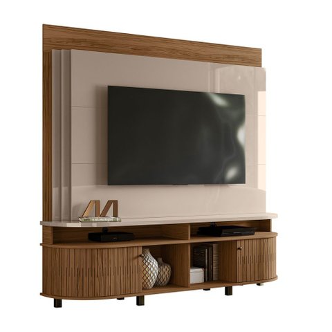 Estante de Tv 65 Pol 183cm Sala de Estar Fayron Fendi/naturale M20 - D’Rossi