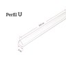 Perfil U para Chapa de Policarbonato 4mm/6mm Comprimento 2.1m Cristal - 4