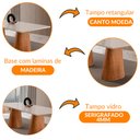 Ver imagem 4 de Mesa para Sala de Jantar Noronha 220cm Madeira com Vidro Moderna Mobília