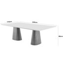 Ver imagem 2 de Mesa para Sala de Jantar Noronha 220cm Madeira com Vidro Moderna Mobília