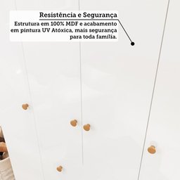 Guarda-roupa de Bebê 4 Portas e 3 Gavetas 100% Mdf Mimo - 8