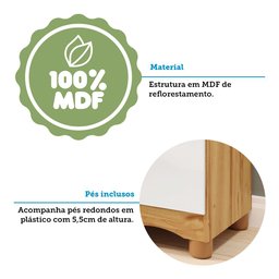 Guarda-roupa de Bebê 4 Portas e 3 Gavetas 100% Mdf Mimo - 11