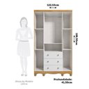 Ver imagem 3 de Guarda-Roupa Bebê 4 Portas e 3 Gavetas 100% MDF Mimo Branco Brilho/Amêndoa