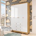 Ver imagem 7 de Guarda-roupa de Bebê 4 Portas e 3 Gavetas 100% Mdf Mimo