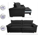 Ver imagem 2 de Sofá Retrátil e Reclinável 2,92m Molas Ensacadas Cama inBox Alemanha de Viscoelástico Velusoft