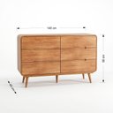 Ver imagem 3 de Cômoda 6 Gavetas Madeira Maciça Kairos Marrom/Castanho