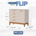 Ver mais imagens de Guarda Roupa Infantil Flip 4 Portas com Berço Americano Flip Areia Acetinado - Reller