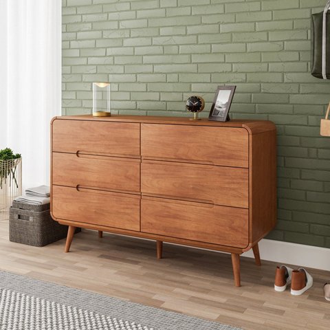 Cômoda 6 Gavetas Madeira Maciça Kairos