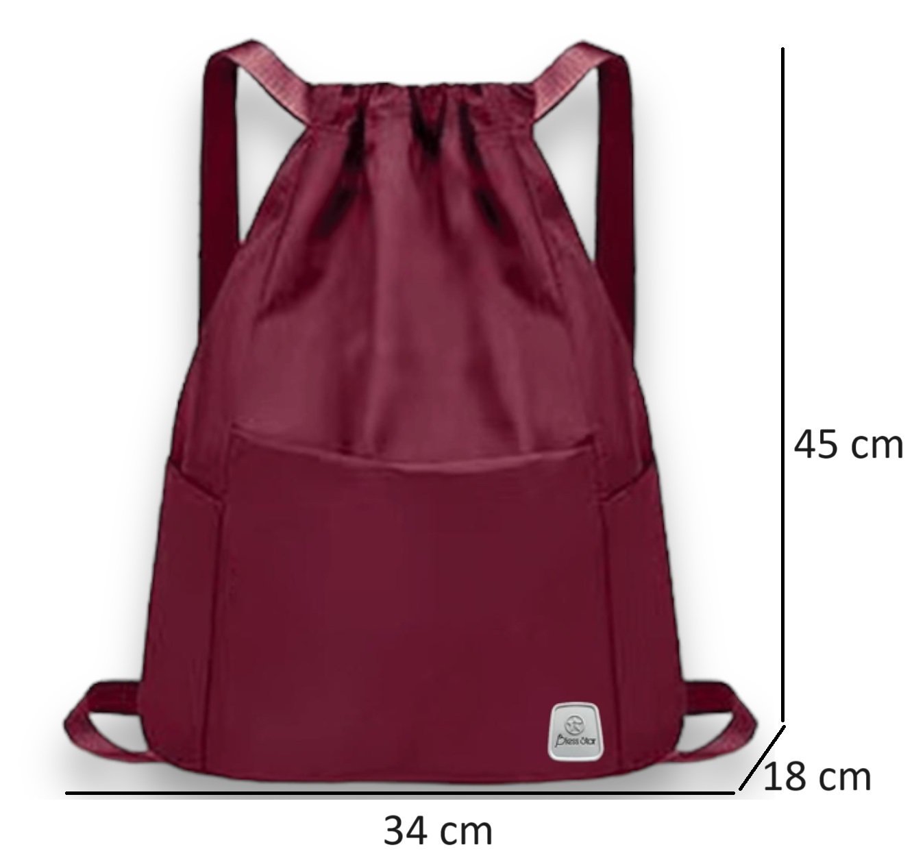 Mochila Bolsa Saco Esportiva Reforçada Academia Dobravel Bless Star Vermelho - 2