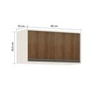 Ver imagem 4 de Armário Aéreo De Cozinha 80cm 2 Portas Linea Pátina C/Avelã
