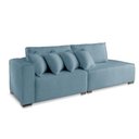 Ver imagem 1 de Sofá Isa 3 Lugares com Chaise Modulado 230cm Azul Linho Almofada Solta Molas D28