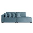 Ver imagem 5 de Sofá Isa 3 Lugares com Chaise Modulado 230cm Azul Linho Almofada Solta Molas D28