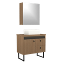 Ver imagem 1 de Conjunto Gabinete para Banheiro Tech Led 2g 60cm com Pé