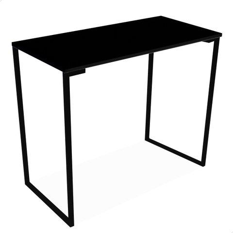 Mesa Escrivaninha Industrial 900 Mm Preto e Tampo Preto