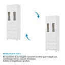 Ver imagem 6 de Guarda roupas Infantil 2 Portas com Janela 3 Gavetas 100% MDF Lana Espresso Móveis