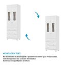 Ver imagem 5 de Guarda-Roupa Bebê 2 Portas com Janela 3 Gavetas 100% MDF Lana Espresso Móveis Branco/Brilho