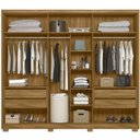 Ver imagem 2 de Guarda Roupa Casal 6 Portas 4 Gavetas com Espelho e Pés Araguaia