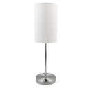 Ver imagem 5 de Kit 2 Abajur Luminaria de Mesa Redondo Aluminio Interruptor com Cupula Tecido Algodão