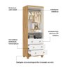 Guarda roupas Infantil 2 Portas com Janela 3 Gavetas 100% MDF Lana Espresso Móveis - 5