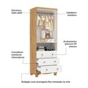 Ver imagem 5 de Guarda roupas Infantil 2 Portas com Janela 3 Gavetas 100% MDF Lana Espresso Móveis