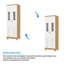 Ver imagem 6 de Guarda roupas Infantil 2 Portas com Janela 3 Gavetas 100% MDF Lana Espresso Móveis