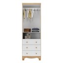 Ver imagem 4 de Guarda Roupas Infantil 2 Portas com Janela 3 Gavetas 100% MDF Lana Espresso Móveis