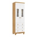 Ver imagem 2 de Guarda Roupas Infantil 2 Portas com Janela 3 Gavetas 100% MDF Lana Espresso Móveis