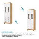 Ver imagem 5 de Guarda-Roupa Bebê 2 Portas com Janela 3 Gavetas 100% MDF Lana Espresso Móveis