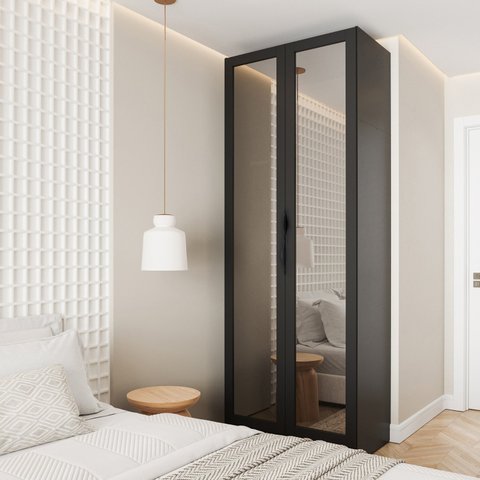 Guarda Roupa Modulado 2 Portas Reflecta com Cabideiro e 2 Gavetas Hera CabeCasa MadeiraOriginals