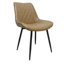 Ver imagem 5 de Cadeira Jantar Estofada Courino C/ Matelassê Base Aço 4 Un Cor:caramelo com Preto