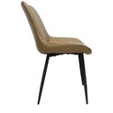 Ver imagem 6 de Cadeira Jantar Estofada Courino C/ Matelassê Base Aço 4 Un Cor:caramelo com Preto