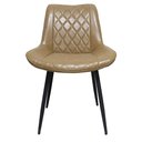 Ver imagem 4 de Cadeira Jantar Estofada Courino C/ Matelassê Base Aço 4 Un Cor:caramelo com Preto